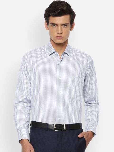 

Luxure by Louis Philippe Men Blue & Black Opaque Checked Pure Cotton Formal Shirt
