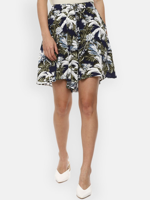 

Van Heusen Woman Women Olive Green Floral Printed Regular Shorts