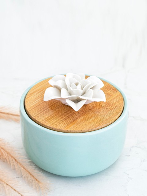 

Home Centre Teal & Tan Floral Ceramic Show Piece