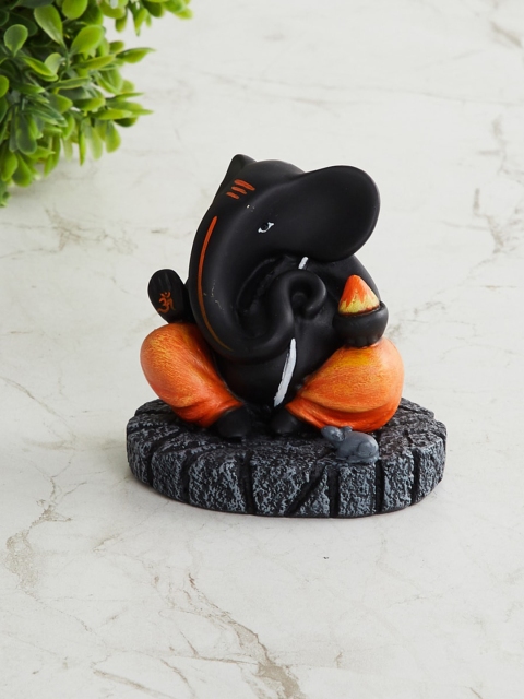 

Home Centre Black & Orange Polyresin Ganesha Figurine