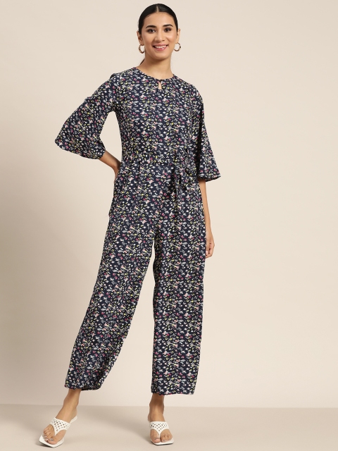 

Juniper Navy Blue Printed Basic Jumpsuit