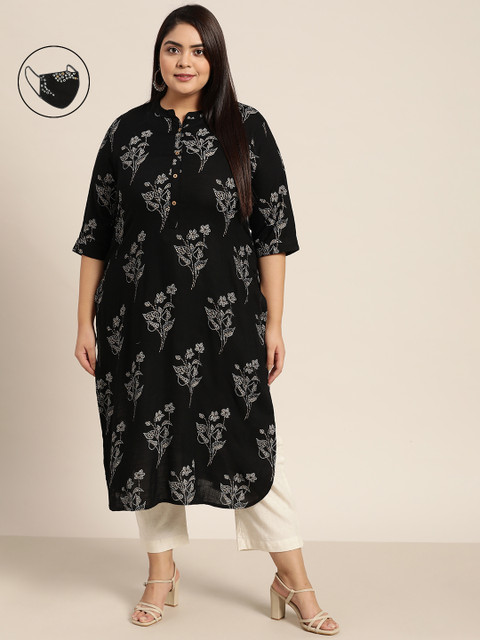 

Juniper Women Black & Off White Bandhani Printed Kurta