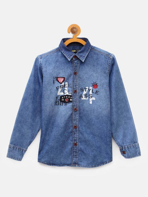 

NYNSH Boys Blue Opaque Casual Shirt