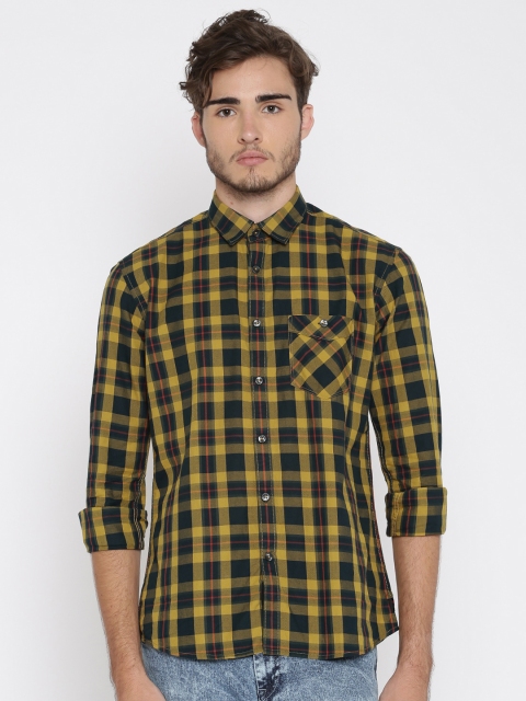

Killer Men Yellow Regular Fit Checked Casual Shirt