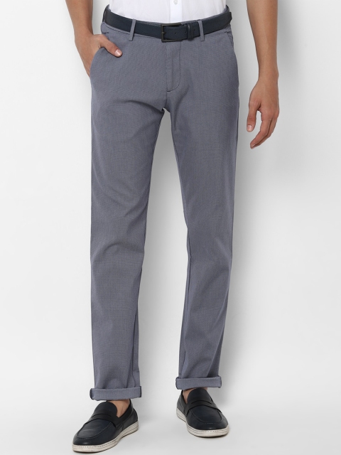 

Allen Solly Men Grey Textured Slim Fit Trousers