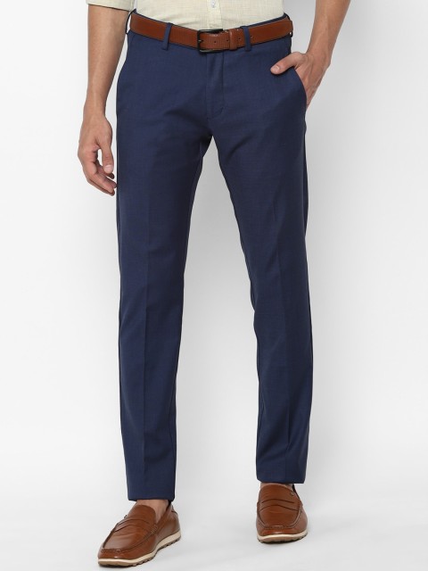 

Allen Solly Men Navy Blue Slim Fit Formal Trousers