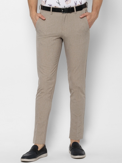 

Allen Solly Men Beige Textured Slim Fit Formal Trousers