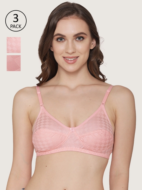 

Kalyani Pack Of 3 Peach-Coloured T-shirt Bra