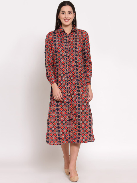 

LUCERO Multicoloured Shirt Midi Dress, Multi