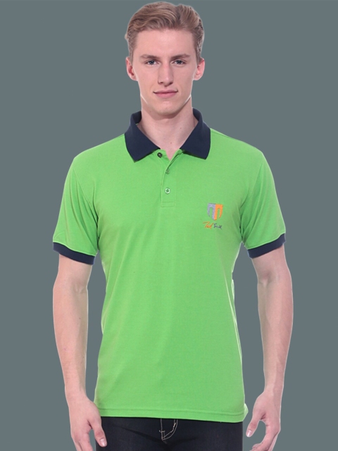 

Ted Smith Men Green Polo Collar T-shirt
