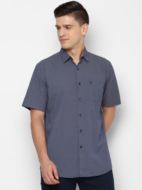 

Allen Solly Men Navy Blue Slim Fit Opaque Printed Casual Shirt