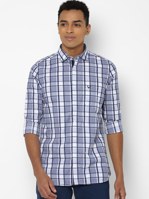 

Allen Solly Men Navy Blue Slim Fit Opaque Checked Casual Shirt