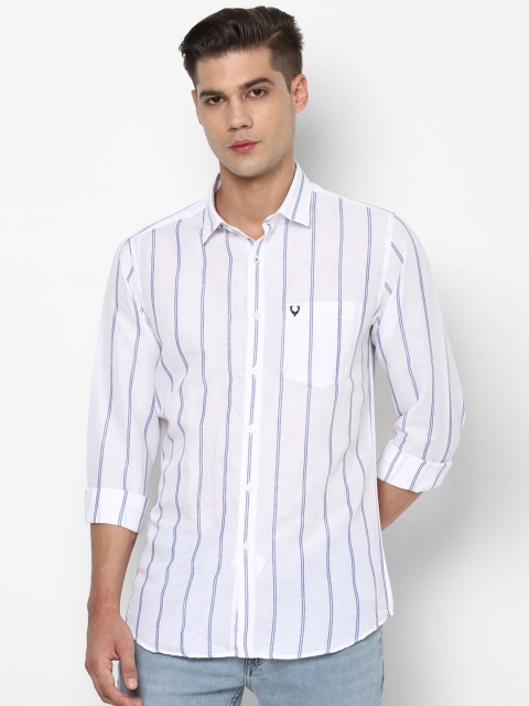 

Allen Solly Men White Slim Fit Opaque Striped Casual Shirt