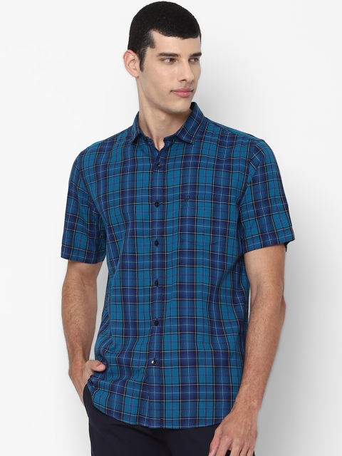 

Allen Solly Men Blue Slim Fit Tartan Checks Opaque Checked Casual Shirt