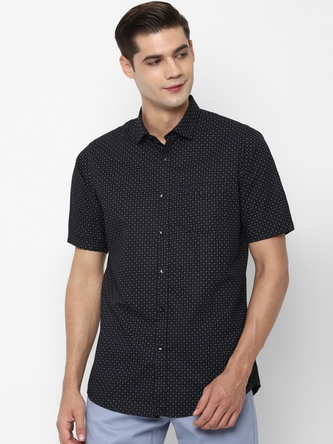

Allen Solly Men Black Slim Fit Opaque Printed Casual Shirt