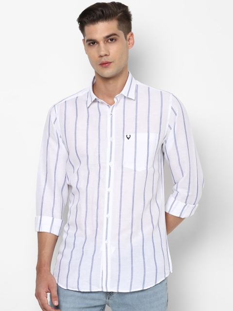 

Allen Solly Men White Slim Fit Opaque Striped Casual Shirt