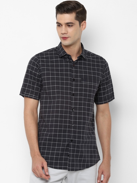 

Allen Solly Men Black Slim Fit Windowpane Checks Opaque Checked Casual Shirt