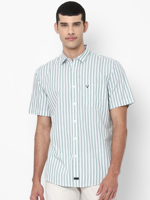 

Allen Solly Men Green Slim Fit Opaque Striped Casual Shirt