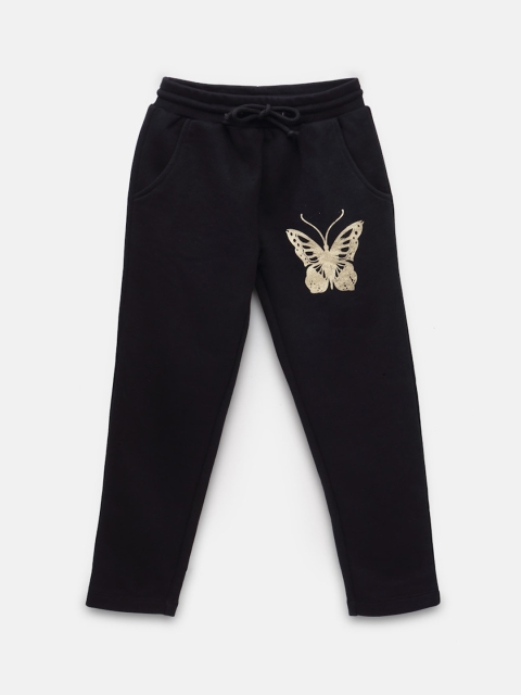 

NYNSH Girls Black Butterfly Print Track Pants