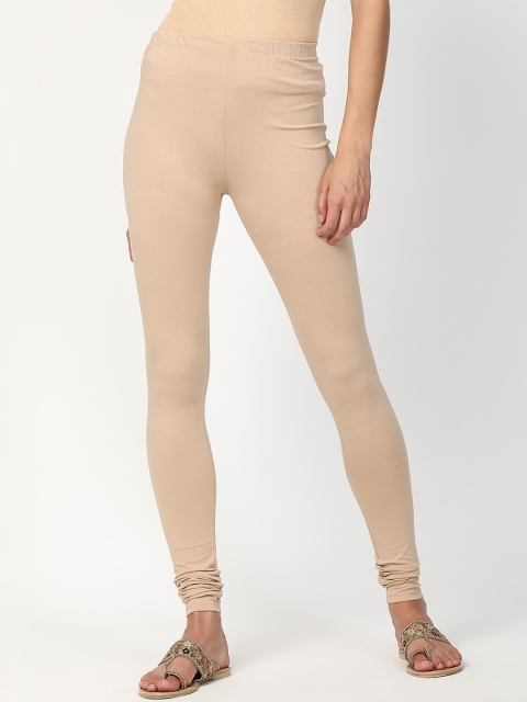 

V2 Value & Variety Women Beige Solid Churidar-Length Leggings