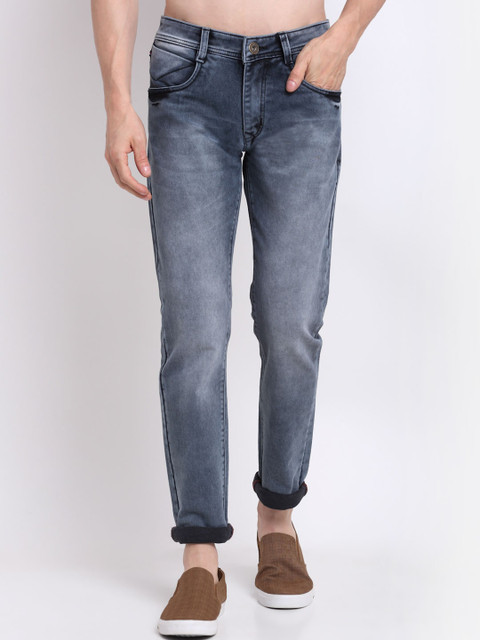 

Rodamo Men Grey Slim Fit Heavy Fade Stretchable Jeans