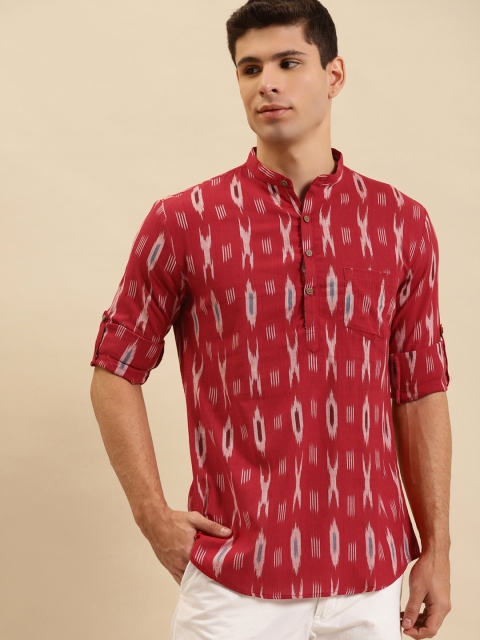 

RAJUBHAI HARGOVINDAS Men Red Printed Kurta