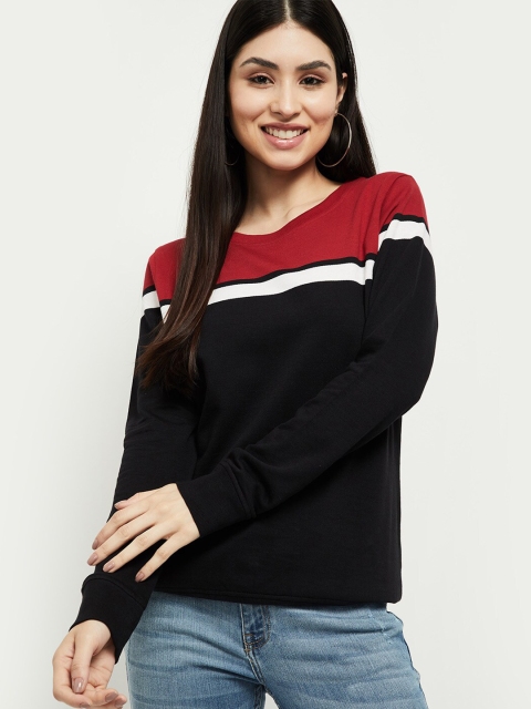 

max Women Red Colourblocked T-shirt