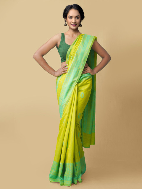 

Unnati Silks Green Woven Design Silk Cotton Mysore Silk Saree