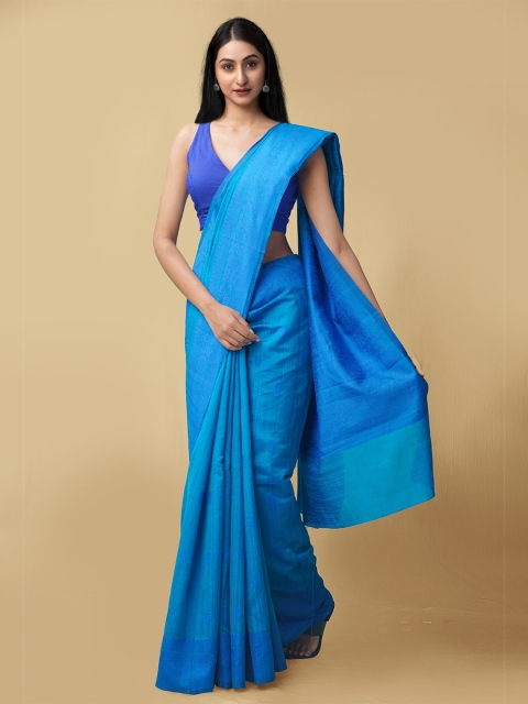 

Unnati Silks Blue Silk Cotton Mysore Silk Saree
