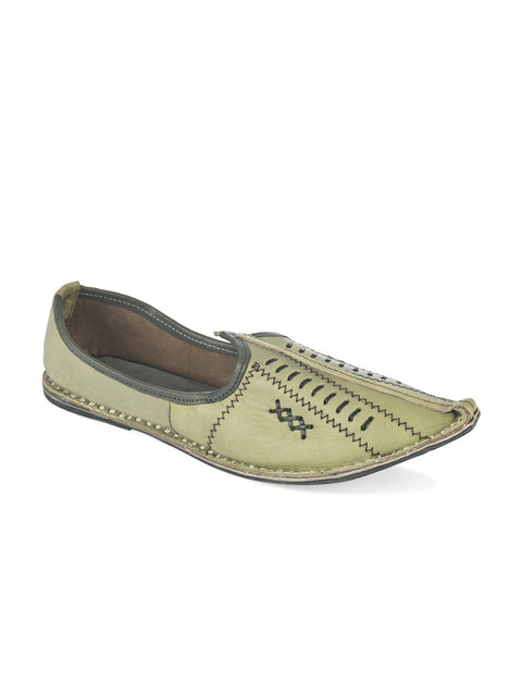 

Hulya Men Green Leather Mojaris