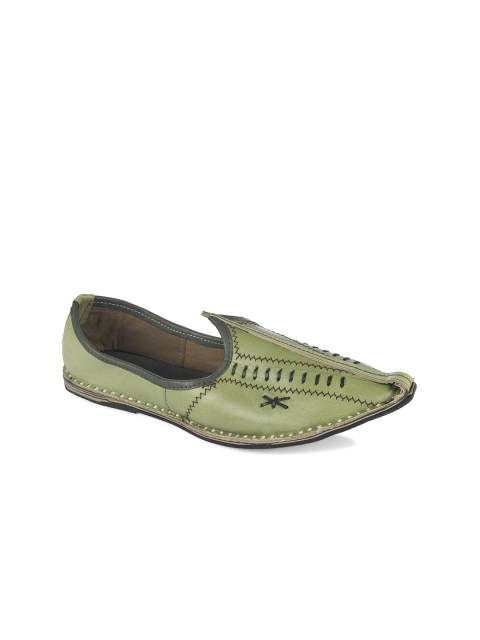 

Hulya Men Green Leather Mojaris