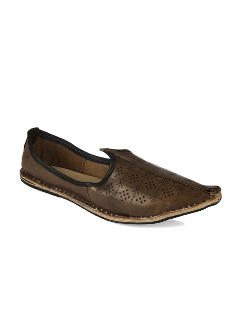 

Hulya Men Brown Perforations Leather Mojaris