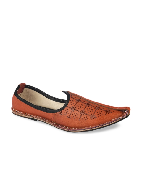 

Hulya Men Brown Printed Leather Mojaris