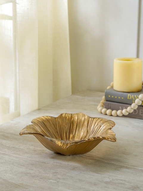 

Pure Home and Living Gold-Toned Glass Flower Bowl