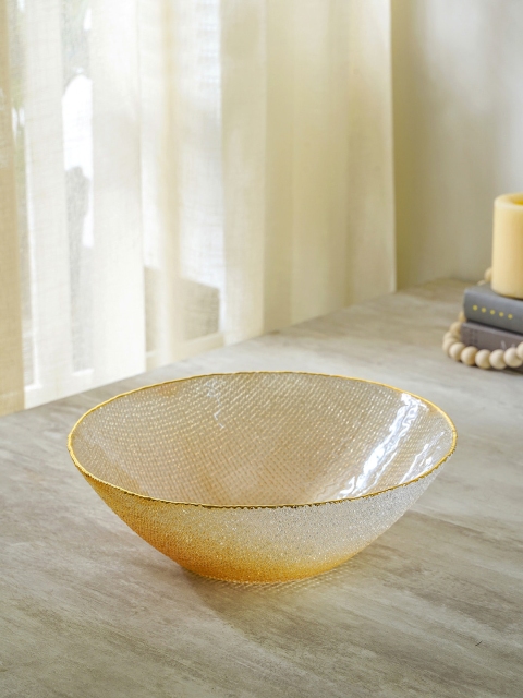 

Pure Home and Living Large Amber Rosa Bowl, Yellow