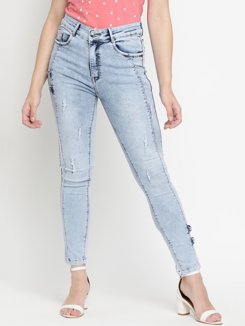 

V2 Value & Variety Women Blue Mildly Distressed Heavy Fade Jeans