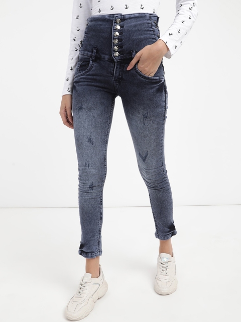 

V2 Value & Variety Women Blue Mildly Distressed Heavy Fade Jeans