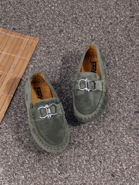 

Jazzy Juniors Boys Green Loafers