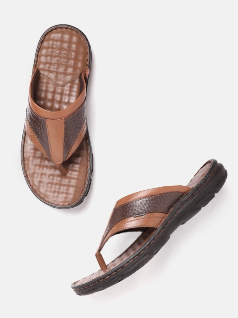 

Woodland Men Tan Solid Leather Comfort Sandals