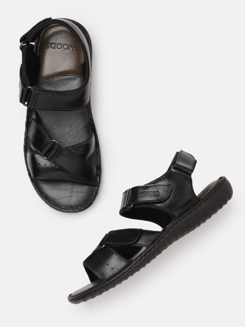 

Woodland Men Black Leather Comfort Sandals