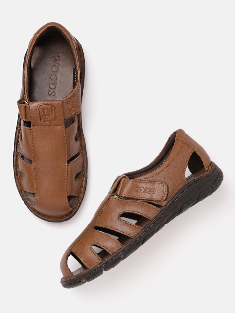 

Woodland Men Brown Leather Fisherman Sandals