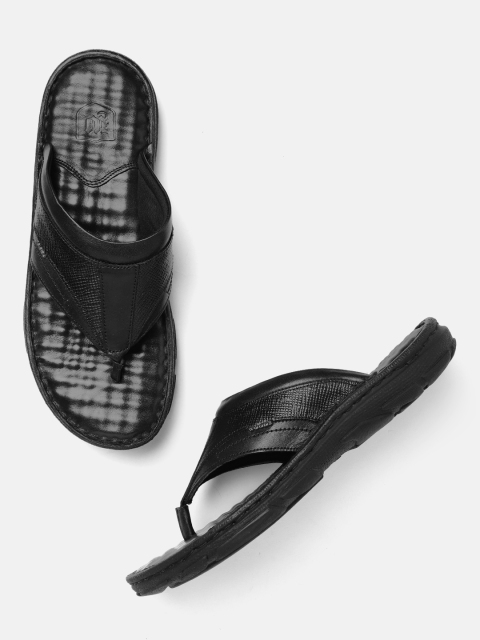 

Woodland Men Black Leather Textured Comfort Sandals