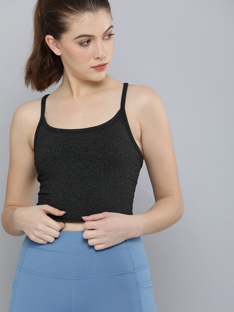 

Skechers Black Solid Camisole Bra