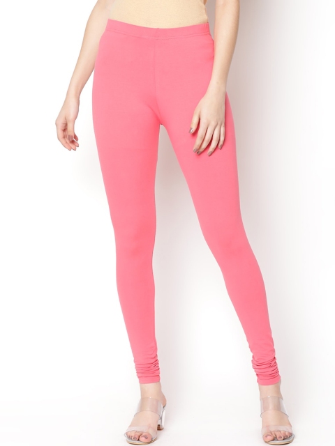 

V2 Value & Variety Women Coral Solid Ankle-Length Cotton Leggings