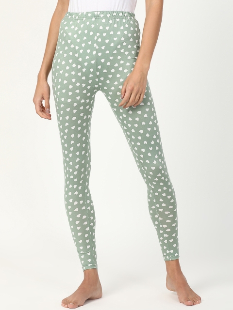 

V2 Value & Variety Women Pista Green Printed Leggings