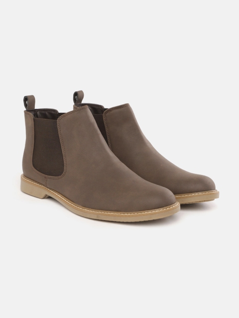 

WROGN Men Brown Chelsea Flat Boots