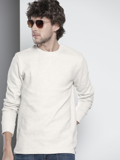 

Tommy Hilfiger Men White Solid Full Sleeved Round Neck Regular T-shirt