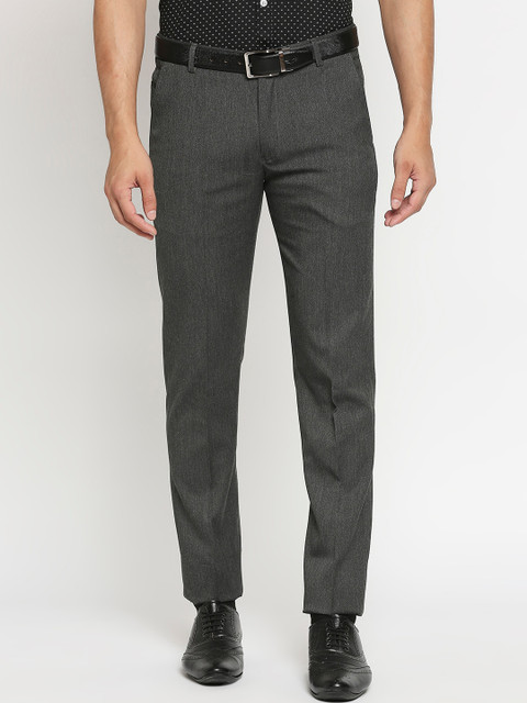 

Solemio Men Grey Formal Trousers