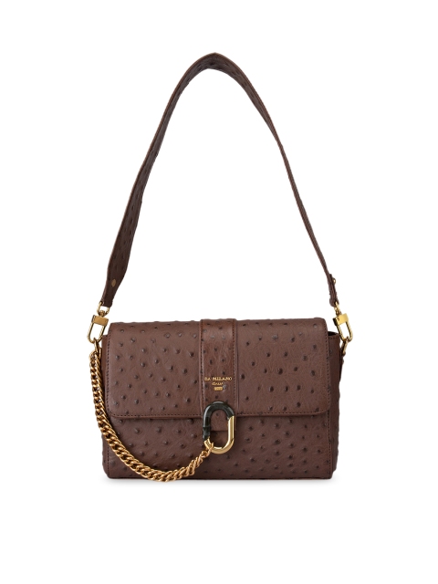

Da Milano Brown Textured Leather Structured Sling Bag