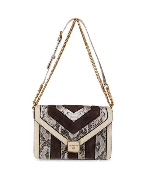 

Da Milano Beige Animal Textured Leather Structured Shoulder Bag
